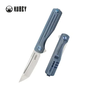 Nóż składany Kubey Musō Blue Titanium, Belt Satin M390 by Tiguass (KB244B) - Noże - miniaturka - grafika 1