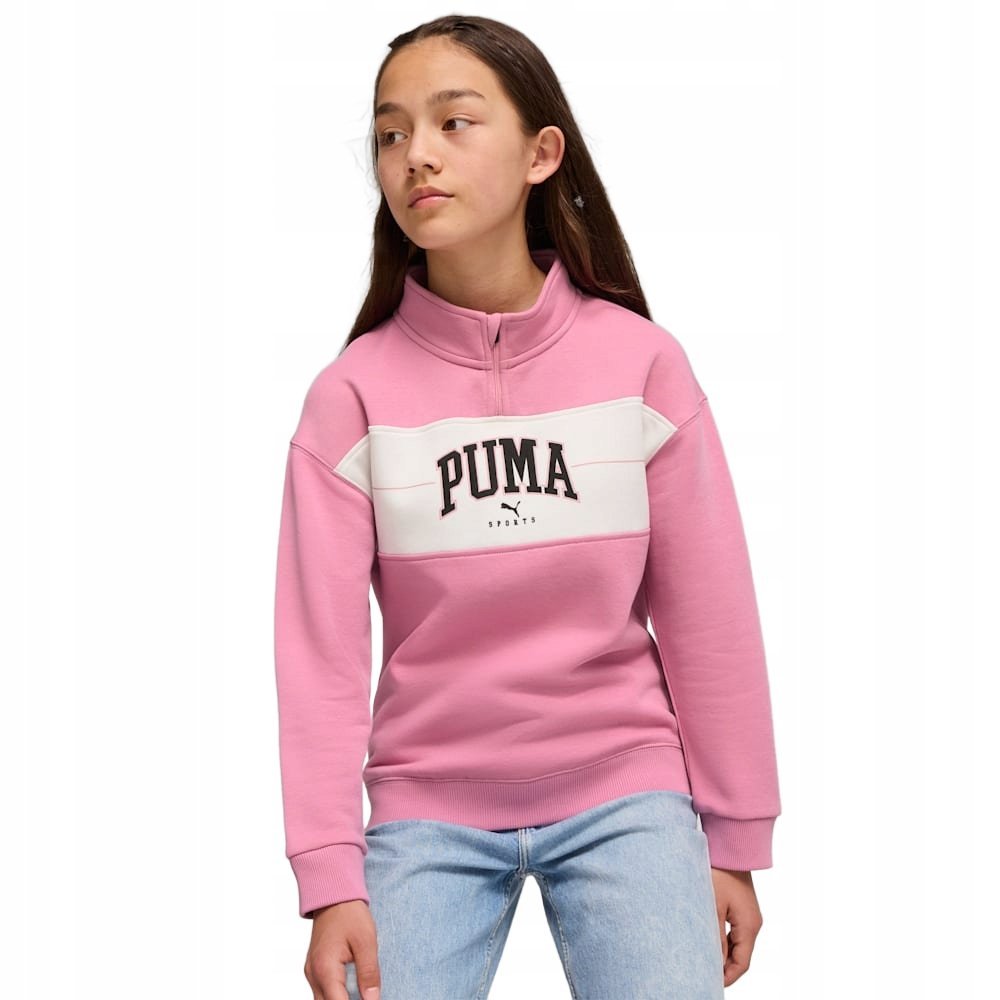 PUMA RÓŻOWA BLUZA DZIECIĘCA Z DŁUGIM RĘKAWEM BEZ NADRUKU 152cm XTA