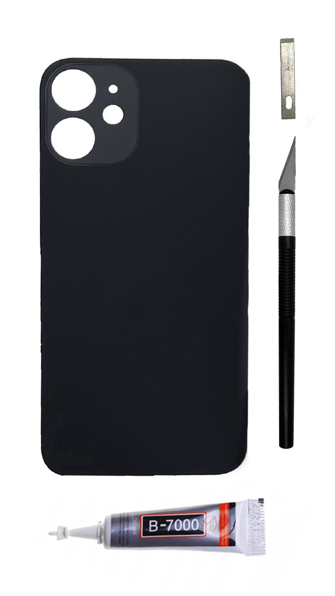 Panel tylny czarny do iPhone 12 Big Hole szkło tylne klapka baterii