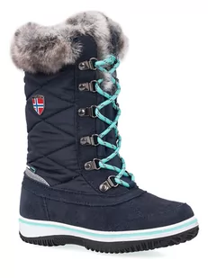 Trollkids Kozaki zimowe "Holmenkollen" w kolorze granatowo-miętowym - Kozaki damskie - miniaturka - grafika 1