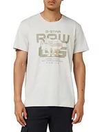 Koszulki męskie - G-STAR RAW Męski t-shirt G-no Graphic, Szary (Oyster Mushroom D24695-336-d607), XL - miniaturka - grafika 1