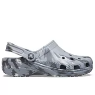 Klapki i japonki męskie - Klapki Crocs Classic Marbled Clog 206867-0ES - szare - miniaturka - grafika 1