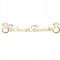 Wieczór panieński i kawalerski - ZŁOTY BANER WIECZÓR PANIEŃSKI DEKORACJA GIRLANDA - miniaturka - grafika 1