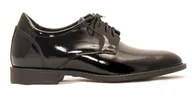Półbuty męskie - Czarne podwyższające lakierki męskie +6cm T229 r. 38 - miniaturka - grafika 1