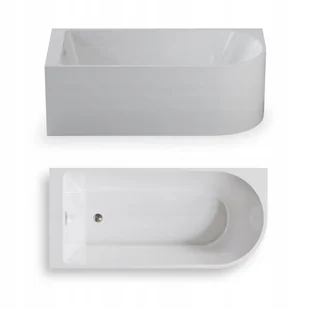 CORCIANO Wanna wolnostojąca przyścienna NAROŻNA PORTO LEWA 170 x 80 x 58 cm ze srebrnymi dodatkami - Wanny CORCIANO Wanna wolnostojąca przyścienna NAROŻNA PORTO LEWA 170 x 80 x 58 cm ze srebrnymi dodatkami - Wanny - miniaturka - grafika 1