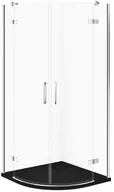 Kabiny prysznicowe - Cersanit SET C615 Kabina CITY PÓŁOKR CHROM 80X80X195+TAKO SLIM CZARNY MAT WIR - miniaturka - grafika 1