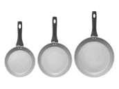 Zestawy garnków i patelni - Zestaw patelni AMBITION Andre 20cm 24cm 28cm Czarno-szary - miniaturka - grafika 1