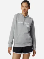 Bluzy damskie - Bluza damska z kapturem kangurka New Balance NBWT03810AG S Szara (195173324050) - miniaturka - grafika 1
