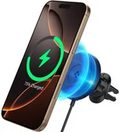 Uchwyty samochodowe do telefonów - Spigen Uchwyt samochodowy OneTap Pro 4 ITQ12W AirVent Clip Qi2 15W do MagSafe na kratkę nawiewu, czarny - miniaturka - grafika 1