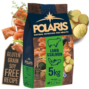 Bezzbożowa karma sucha z łososiem i jagnięciną dla dorosłych psów małych ras Polaris 5 kg - Sucha karma dla psów - miniaturka - grafika 1