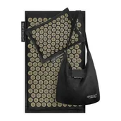 Akcesoria medycyny naturalnej - 4FIZJO ECO MATA DO AKUPRESURY Z PODUSZKĄ - Z ŁUSKAMI GRYKI I KOKOSA , CZARNO - ZŁOTA - miniaturka - grafika 1