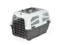 Kuwety dla kotów - Nobby Skrzynka transportowa dla małych psów i kotów Skudo Open, szary - miniaturka - grafika 1
