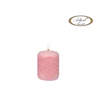 Świece - Świeca pieńkowa 10 x 7 cm koronka IV lakier matowy jasny różany - miniaturka - grafika 1