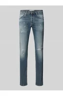 Spodnie męskie - Jeansy o kroju regular slim fit z przetarciami model WILLBI - Replay - miniaturka - grafika 1