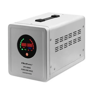 QOLTEC ZASILACZ AWARYJNY PURE SINE WAVE UPS | 500VA | 350W | STAŁA FAZA | SZARY - Zasilacze awaryjne UPS - miniaturka - grafika 2