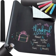 Tablice dla dzieci - Tablica Kredowa Tapeta Samoprzylepna Na Ścianę Duża 250X45Cm 5X Kredy Kolor - miniaturka - grafika 1