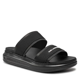 Klapki KARL LAGERFELD KL52509 Black Lthr & Textile Mono - Klapki i japonki męskie - miniaturka - grafika 1