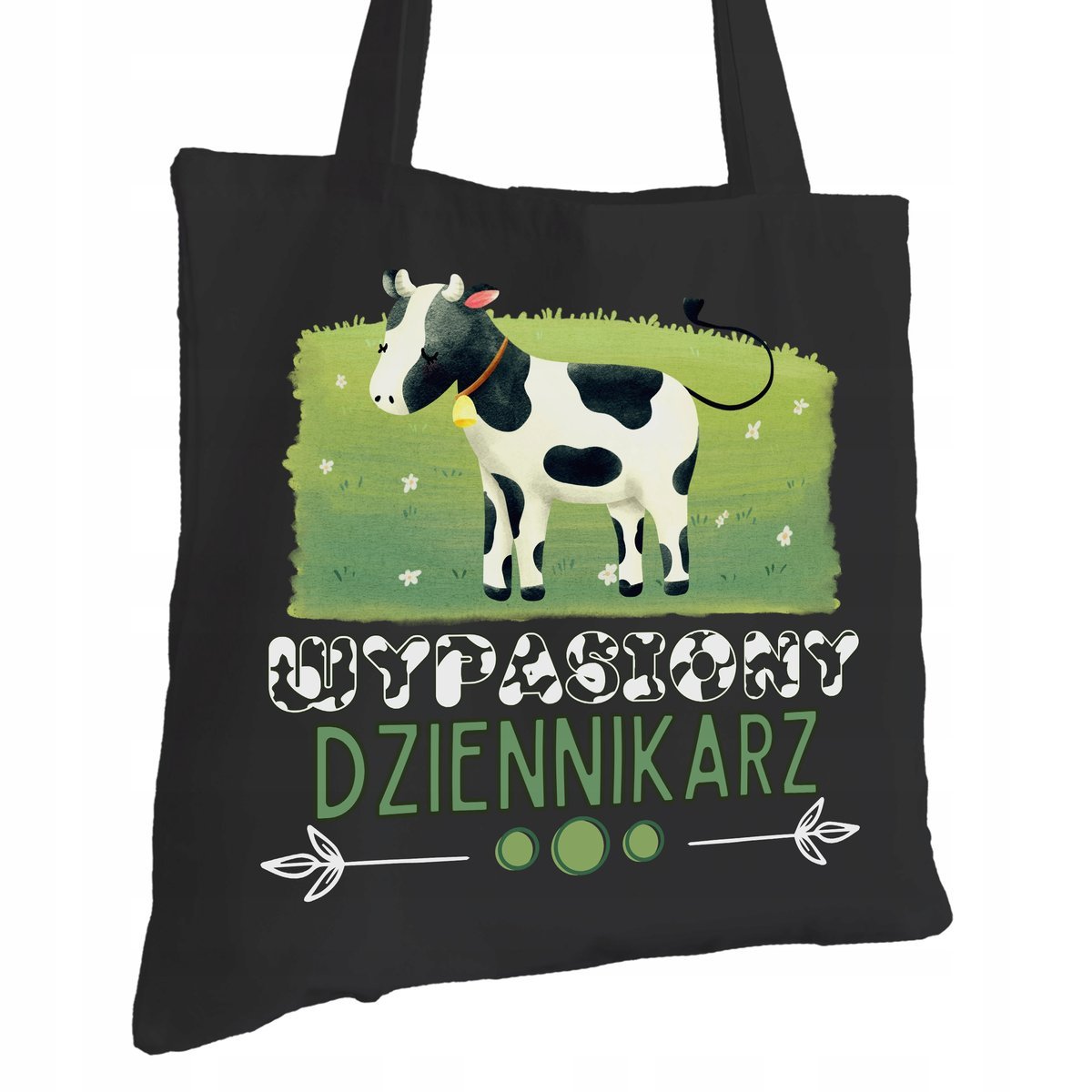 Torba Bawełniana dla Dziennikarza Czarna Prezent ekologiczna Trwały Nadruk