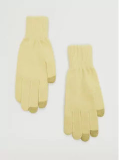 Rękawiczki - Mango Rękawiczki Damskie Bettyg 27081089 Żółty - grafika 1