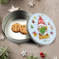Pudełka i szkatułki - Metalowe pudełko na świąteczne słodycze z imieniem - Skrzat z choinką - miniaturka - grafika 1