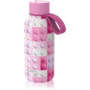 Quokka Solid Kids butelka termiczna ze szlufką Pink Bricks 330 ml - Butelki dla niemowląt - miniaturka - grafika 1
