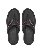 Klapki i japonki męskie - Tommy Hilfiger Japonki Core Hilfiger Toe Post Lh Sandal FM0FM05416 Czarny - miniaturka - grafika 1