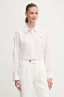 Tommy Hilfiger koszula damska kolor różowy regular z kołnierzykiem klasycznym WW0WW47169 - Koszule damskie - miniaturka - grafika 1