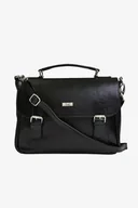 Torebki damskie - Skórzana czarna damska teczka SHE - miniaturka - grafika 1