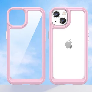 Outer Space Case etui iPhone 14 sztywny pokrowiec z żelową ramką różowy - Etui i futerały do telefonów - miniaturka - grafika 8
