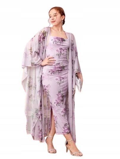SHEIN DAMSKA SUKIENKA FIOLETOWA W KWIATY TUBA 152 1ŁUC