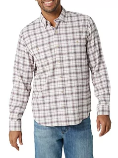 Koszule męskie - Wrangler Authentics Męska koszula flanelowa Cloud z kołnierzem button-down, fioletowa (purpurowa), rozmiar 3XL - grafika 1