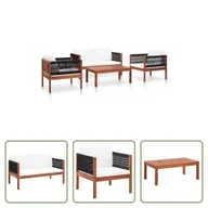 Meble ogrodowe - The Living Store 4-cz. Zestaw wypoczynkowy do ogrodu z litego drewna akacjowego - miniaturka - grafika 1