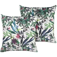 Poduszki dekoracyjne - Zestaw 2 poduszek dekoracyjnych w liście 45 x 45 cm zielona GASTERIA - miniaturka - grafika 1