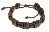 Bransolety męskie - Bransoleta Brąz Czerń Męska Surf Style Emo - miniaturka - grafika 1