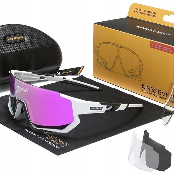 Okulary Przeciwsłoneczne Polaryzacyjne Sportowe 3 Wymienne Szkła + Zestaw
