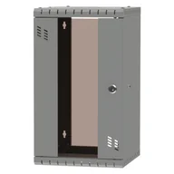 Szafy rack - Szafa wisząca Standard 10" 12U, 300mm, drzwi szklane, szara - miniaturka - grafika 1