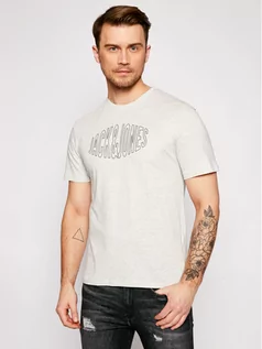 Koszulki męskie - Jones Jack T-Shirt Preston Big 12192589 Szary Relaxed Fit - grafika 1