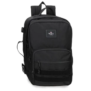 Pepe Jeans Aris Evergreen Plecak kabinowy na laptopa 15,6 cala Czarny 25 x 40 x 20 cm Poliester by Joumma Bags - Torby na laptopy - miniaturka - grafika 1
