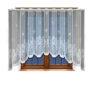 Biała żakardowa firanka z taśmą 242570 160 x 300cm  MONDOMI - Firany - miniaturka - grafika 1