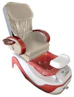 Fotele kosmetyczne - Fotel kosmetyczny elektryczny do pedicure z hydromasażerem stóp do salonu SPA kremowy - miniaturka - grafika 1