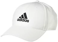 Czapki damskie - adidas Bawełniana czapka z daszkiem z diagonalu, biały/czarny, XL - miniaturka - grafika 1