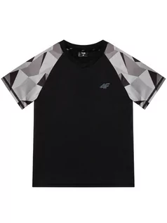 Koszulki dla chłopców - 4F T-Shirt HJL21-JTSM014A Czarny Regular Fit - grafika 1