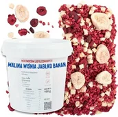 Warzywa świeże i suszone - Owoce liofilizowane zestaw mix malina wiśnia jabłko banan 100 g wiaderko - miniaturka - grafika 1