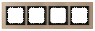 Ospel Ramka  poczwórna SONATA szronione szkło 4mm - szampański/czarny - Klawisze i ramki - miniaturka - grafika 1