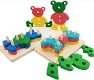 Sortery dla dzieci - Kolorowa Drewniana Układanka Żyrafa - miniaturka - grafika 1