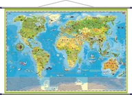 Atlasy i mapy - Zwierzęta Świata Młodego Odkrywcy MIDI mapa ścienna dla dzieci ArtGlob - miniaturka - grafika 1
