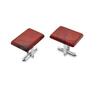 Spinki do mankietów i krawatów - Spinki do mankietów Jaspis czerwony (S1291) Srebro [925] - miniaturka - grafika 1