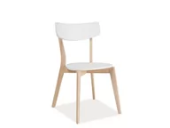 Krzesła - Krzesło TIBI białe/dąb bielony - miniaturka - grafika 1