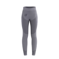 Spodnie sportowe damskie - COMPRESSPORT Legginsy termoaktywne damskie ON/OFF TIGHTS szare - miniaturka - grafika 1