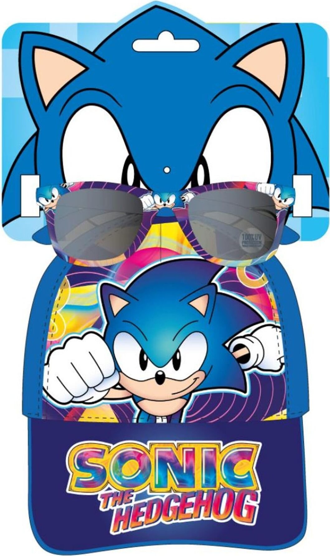 CERDÁ LIFE'S LITTLE MOMENTS Sonic czapka i okulary przeciwsłoneczne - dziecięca czapka i okulary przeciwsłoneczne w dźwiękowy wzór